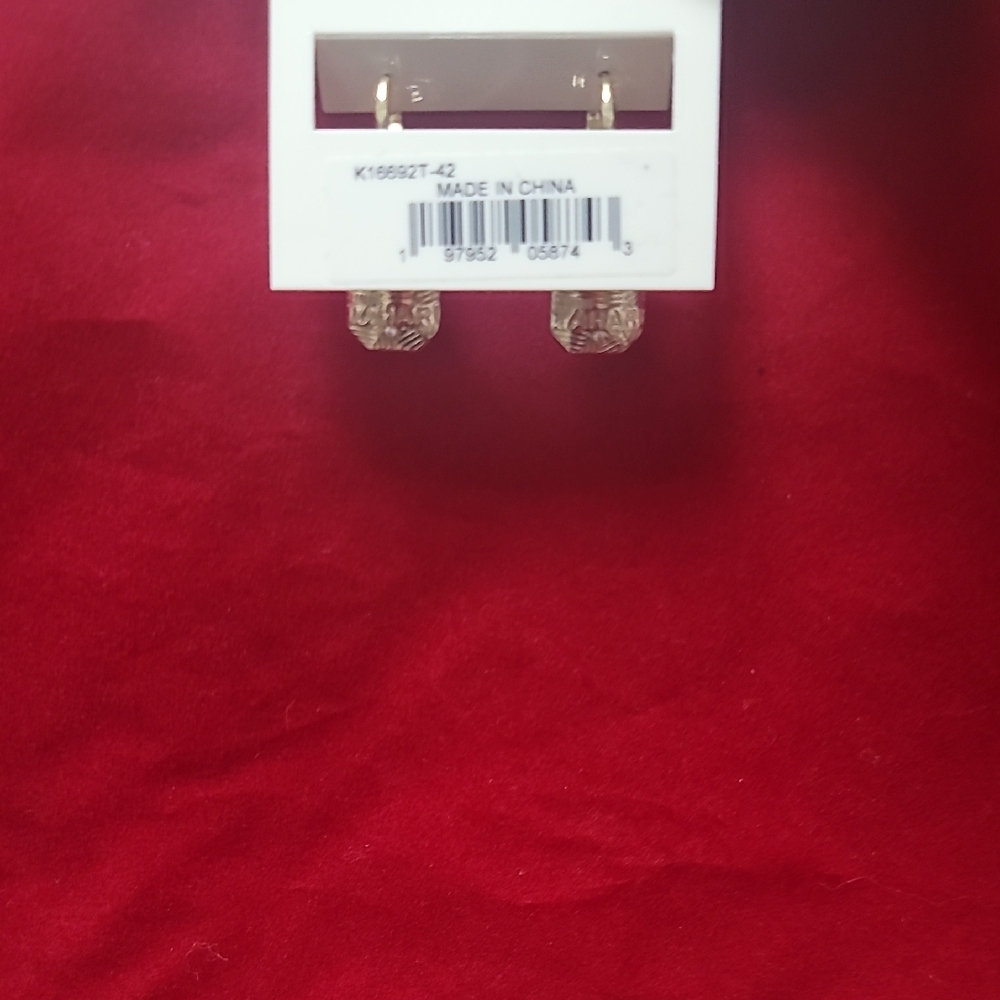 Tahari Gold-Tone Dark Burgundy Emerald-Cut Crystal Drop Earrings - Picture 6 of 11